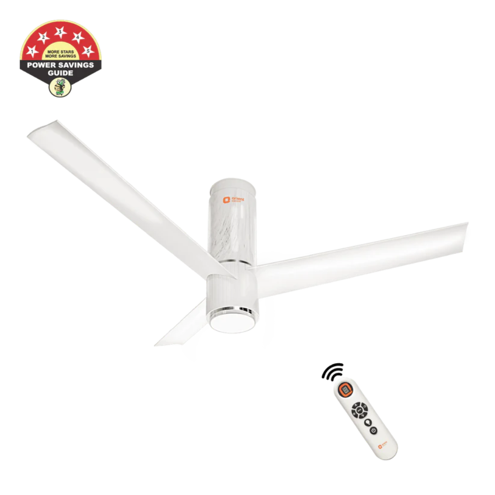 AEROSLIM IOT REMOTE FAN WITH LIGHT 1200MM MARBLE WHITE
